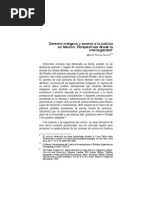 Derecho Indigena y Acceso A La Justicia en México Perspectivas Desde La Interlegalidad