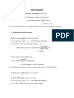 Dose Calculation: 1) Preparation of 1% V/V Tween 80 in Saline: (For 150 ML)