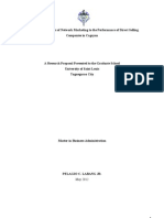 A Study On The Effects of Network Marketing To The Performance of Direct Selling Companies in Cagayan