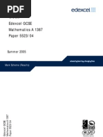 Edexcel GCSE Mathematics A 1387 Paper 5523/04: Summer 2005