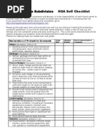 Stonegate HOA Self Checklist