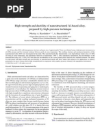 High Strength and Ductility of Nanostructured Al-Based Alloy, Prepared by High-Pressure Technique