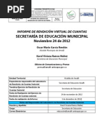 Informe de Rendición Virtual de Cuentas Secretaria de Educación Amalfi 