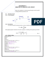 Assignment # 1: V IR Idt C