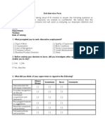 Exit Interview Form - Sample 2