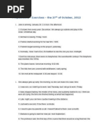 Prepositions - Exercises - The 27 of October, 2012