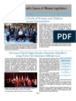 Massachusetts Caucus of Women Legislators Newsletter Fall 2012