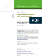 Garcia 2011. Interdisciplinariedad y Sistemas Complejos RELMECS PDF