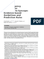 Theemergency Department Approachtosyncope: Evidence-Based Guidelinesand Predictionrules