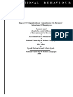 Impact of Organizational Commitment On Turnover Intentions