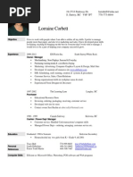 Resume, Lorraine Corbett