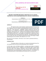 The Relationship Between Core Self Evaluations Individual Level Job Performance and Its Components