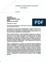 Carta Pública Sobre La Situación Del Parque Nacional Volcán Barú