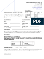 Rangers Registration Form 2013