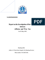 M.V AFFLATUS & WEN YUE Collision Report by China MSA