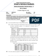 Machine Design II Question Paper