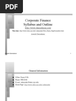 Corporate Finance Syllabus and Outline: Aswath Damodaran