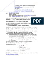 13-01-02 Letter To Bank Hapoalim, BM, Chief Internal Auditor Jacob Orbach Re: Blocking of Customer's Accounts, Failure To Produce Bank Documents