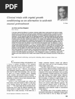 Clinical Trials With Crystal Growth Conditioning As An Alternative To Acid-Etch Enamel Pretreatment