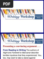 Persuasive Writing Essay Writing Workshop