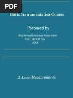 Instrumentation Basics - 03 - Level Measurement