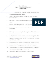 Class XI: Physics Chapter 2: Motion in A Straight Line Chapter Notes Key Learnings