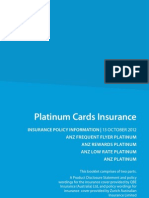 ANZ Platinum Credit Card Insurance Policy