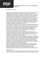 EL SINDROME DE ACOMODACIÓN AL ABUSO SEXUAL INFANTIL o SINDROME DE ABUSO SEXUAL ACOMODATICIO