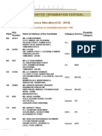 CSE Candidates' Information Central - 2010