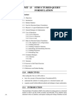 Unit 13 Structured Query Formulation: Structure