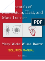 Fundamentals of Momentum, Heat, and Mass Transfer 5th Edition Welty Solutions Manual