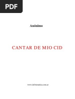 Cantar Del Mío Cid (Castellano Antiguo)