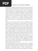 Análisis Art 1 y 2 Del Código de Comercio