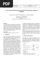 A New Control Method For Operation of D-STATCOM Under Unbalanced Conditions