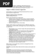 Morpho - Pathology Final Summary: Chapter 1: Cellular Reactions To Aggression