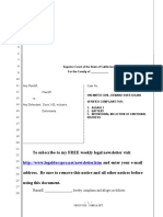 Sample Complaint For Assault and Battery in California