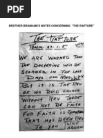 Brother Branham's Notes Concerning "The Rapture"