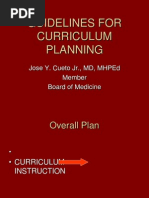 Guidelines For Curriculum Planning: Jose Y. Cueto JR., MD, Mhped Member Board of Medicine