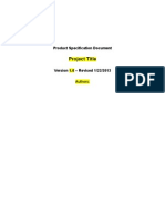 Project Title: Product Specification Document