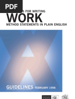 Writing Work Method Statement Plain English Guidelines 0231