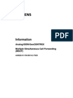 Information: Analog/Isdn/Geocentrex Multiple Simultaneous Call Forwarding (MSCF)