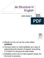 Syllable Structure in English: Lets Study It