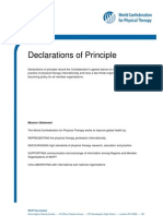 WCPT (World Confederation For Physical Therapy) Declarations of Principle