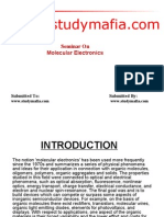 Seminar On Molecular Electronics: Submitted To: Submitted by