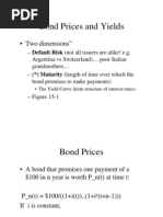 Bond Prices and Yields: - Two Dimensions"