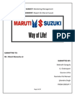 SUBJECT: Marketing Management ASSIGNMENT: Report On Maruti Suzuki