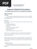 SSG Presidential and Vice Presidential Debate Rules and Format