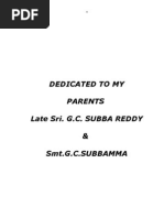 Dedicated To My Parents Late Sri. G.C. Subba Reddy & Smt.G.C.Subbamma