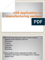 MIS Application in Manufacturing Sectors