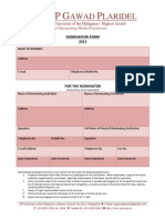 Gawad Plaridel 2013 Nomination Form